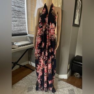 Nicole Miller Floral Wide Leg Halter Romper Jumper. Size 4